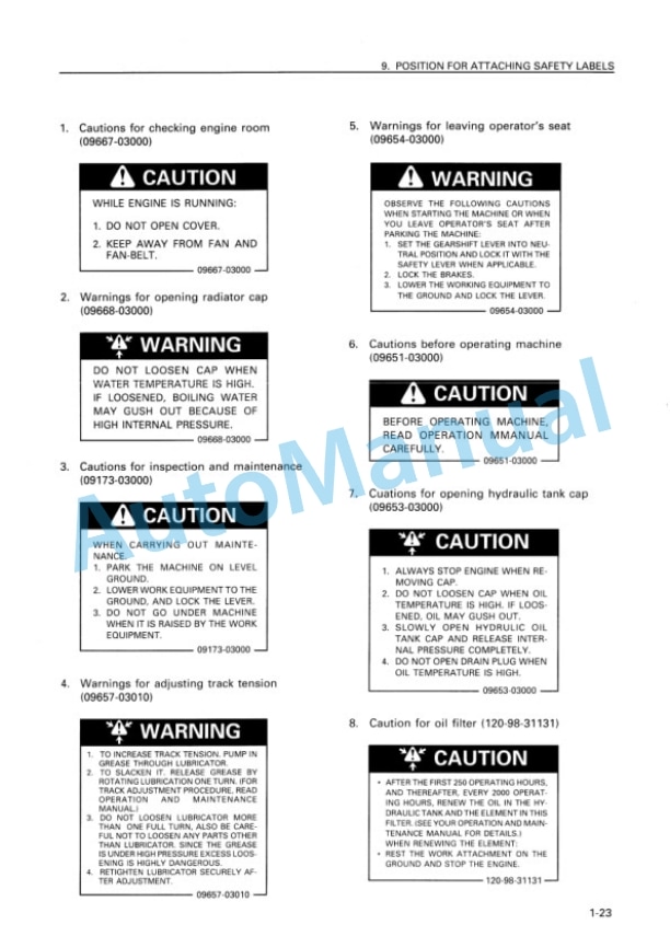 Alternative view of Komatsu D41A-3, D41E-3, D41P-3 Bull Dozer Operation and Maintenance Manual SEAM124B05