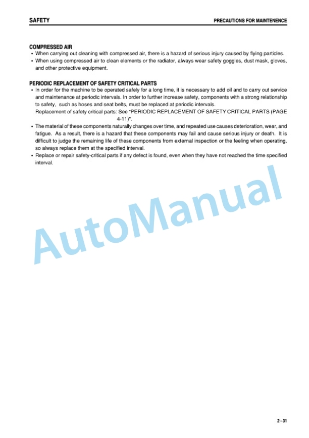 Komatsu D41E-6, D41P-6 Bull Dozer Operation and Maintenance Manual KEAM003600 2 Komatsu D41E-6, D41P-6 Bull Dozer Operation and Maintenance Manual KEAM003600-2