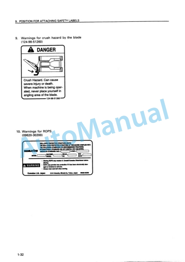 Alternative view of Komatsu D41E-6, D41P-6 Bull Dozer Operation and Maintenance Manual SEAM037200