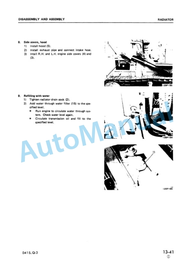Komatsu D41S-3, D41Q-3 Bulldozer Shop Manual SEBM0125B04-2