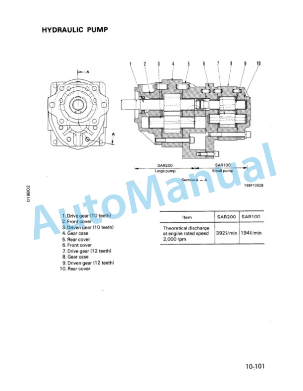 Alternative view of Komatsu D475A-2 Bull Dozer Shop Manual SEBM019M0207