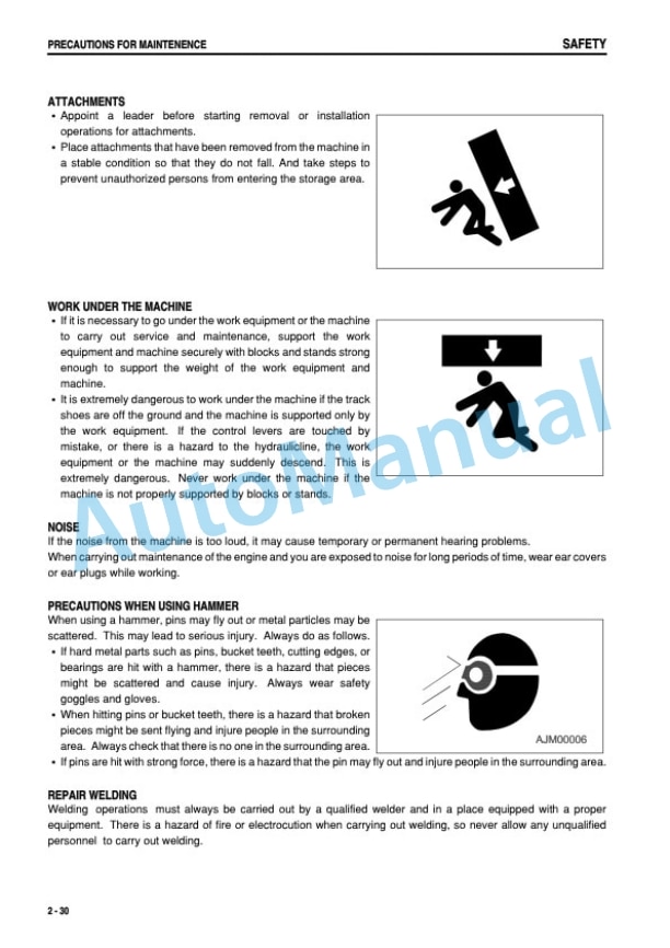 Alternative view of Komatsu D475A-3 Bull Dozer Operation and Maintenance Manual SEAM022005T