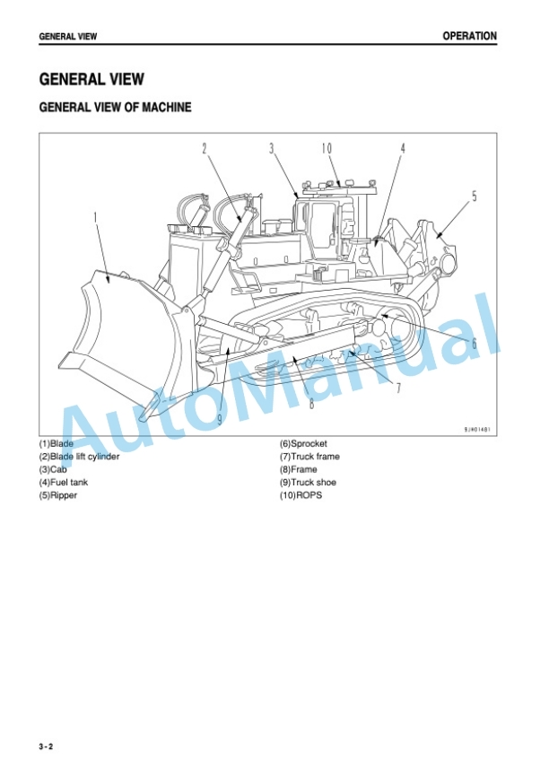 Alternative view of Komatsu D475A-3 Bull Dozer Operation and Maintenance Manual SEAM025105T