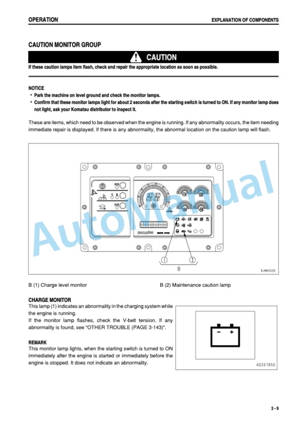 Alternative view of Komatsu D475A-3 Bull Dozer Operation and Maintenance Manual SEAM046800T