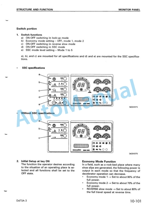 Alternative view of Komatsu D475A-3 Bull Dozer Shop Manual SEBM029001