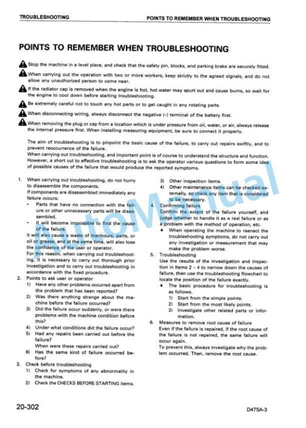 Komatsu D475A-3 Bull Dozer Shop Manual SEBM029001 3 Komatsu D475A-3 Bull Dozer Shop Manual SEBM029001 - Image 3