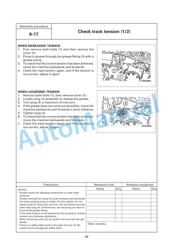 Komatsu D475A-3 Super Dozer Field Assembly Manual SEAW002302 4 Komatsu D475A-3 Super Dozer Field Assembly Manual SEAW002302 - Image 4
