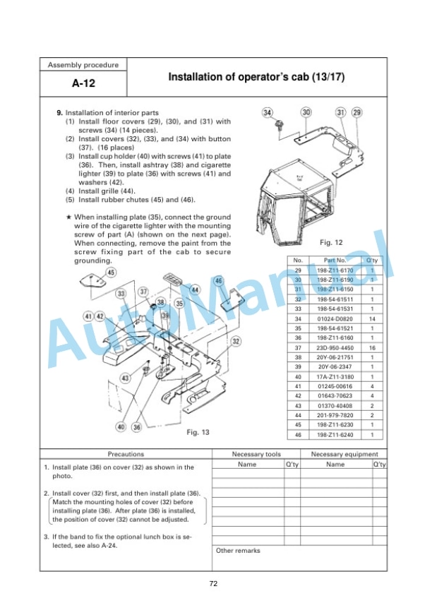 Komatsu D475A-5 Bull Dozer Field Assembly Instruction GEN00012-05 3 Komatsu D475A-5 Bull Dozer Field Assembly Instruction GEN00012-05 - Image 3