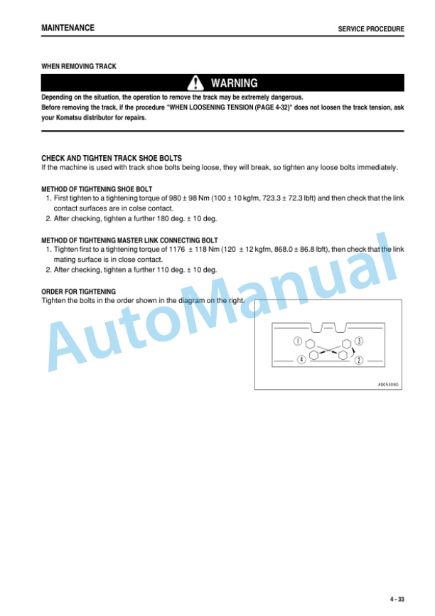 Komatsu D475A-5 Bull Dozer Operation and Maintenance Manual PEN00093-10 5 Komatsu D475A-5 Bull Dozer Operation and Maintenance Manual PEN00093-10-5
