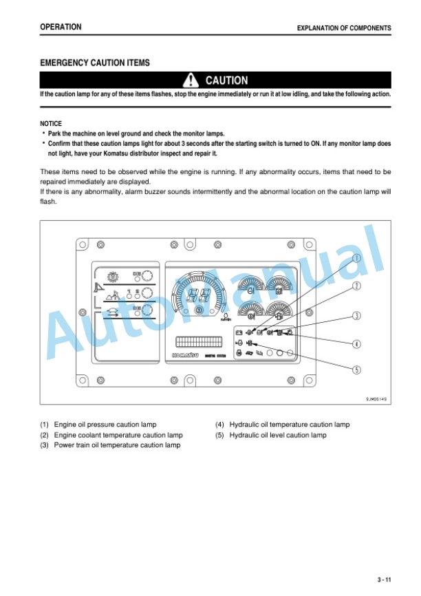 Alternative view of Komatsu D475A-5 Bull Dozer Operation and Maintenance Manual TEN00094-03