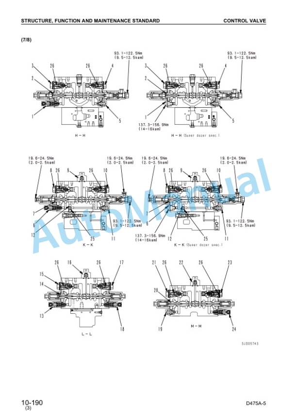 Alternative view of Komatsu D475A-5 Bull Dozer Shop Manual SEBM033710
