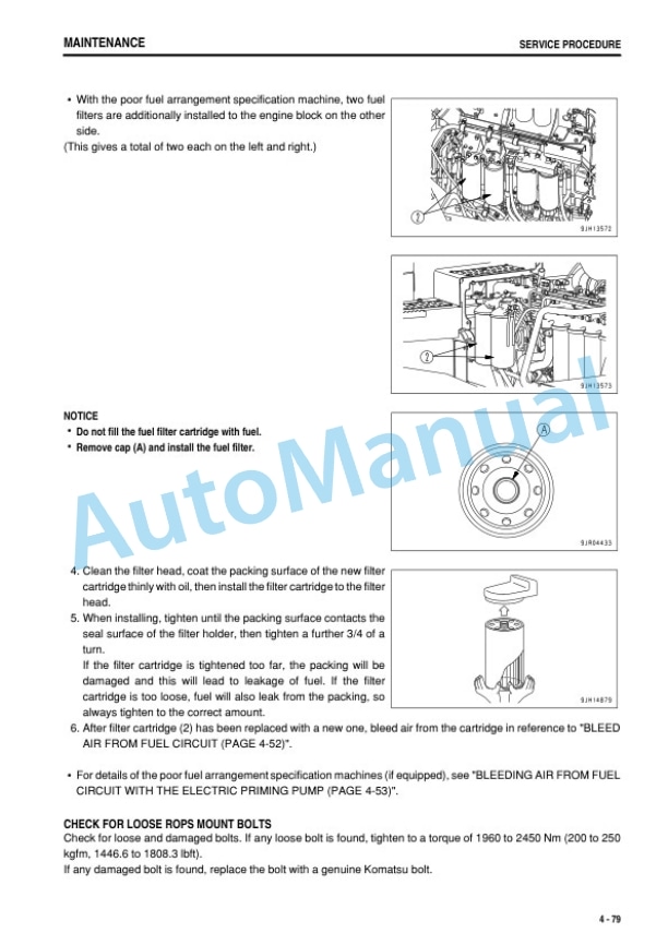 Komatsu D475A-5E0 Bull Dozer Operation and Maintenance Manual TEN00886-07 5 Komatsu D475A-5E0 Bull Dozer Operation and Maintenance Manual TEN00886-07-5