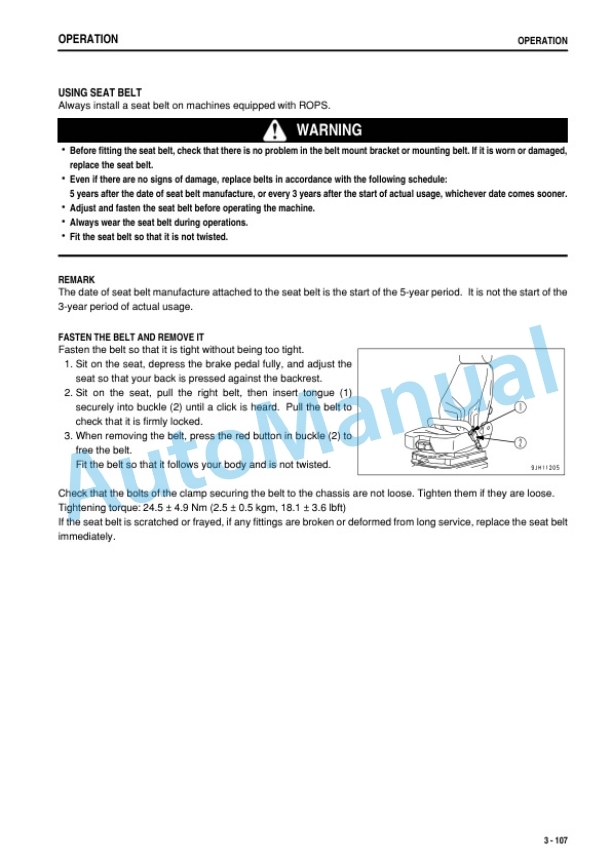 Komatsu D475A-5E0 Bull Dozer Operation and Maintenance Manual TEN00887-00 3 Komatsu D475A-5E0 Bull Dozer Operation and Maintenance Manual TEN00887-00 - Image 3