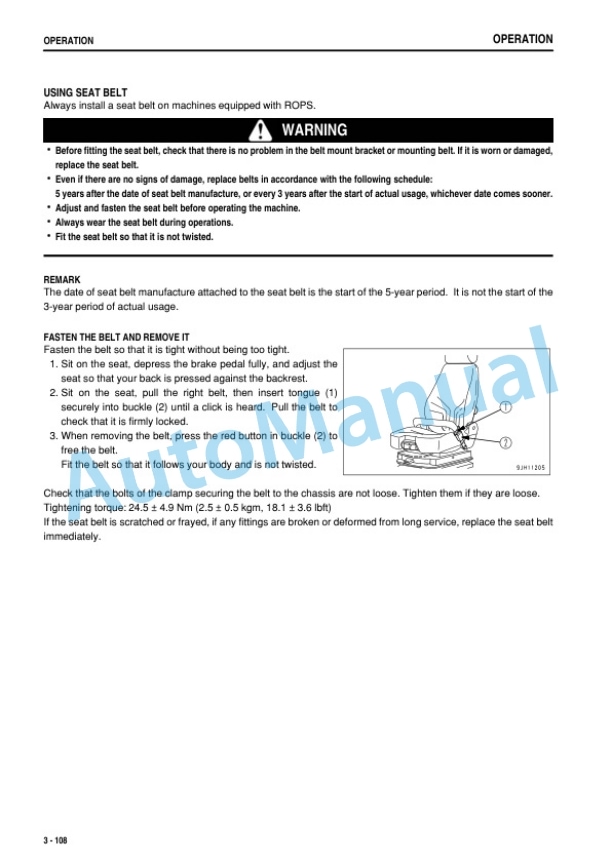 Komatsu D475A-5E0 Bull Dozer Operation and Maintenance Manual TEN00888-00 3 Komatsu D475A-5E0 Bull Dozer Operation and Maintenance Manual TEN00888-00 - Image 3
