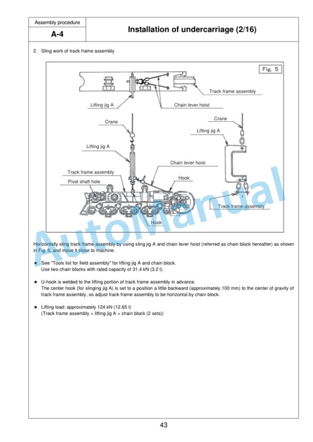 Alternative view of Komatsu D475A-5E0, D475ASD-5E0 Bull Dozer Field Assembly Instruction GEN00051-07