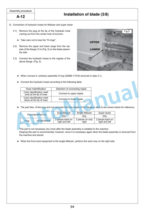 Komatsu D475A-5E0, D475ASD-5E0 Bull Dozer Field Assembly Instruction GEN00051-10 3 Komatsu D475A-5E0, D475ASD-5E0 Bull Dozer Field Assembly Instruction GEN00051-10 - Image 3