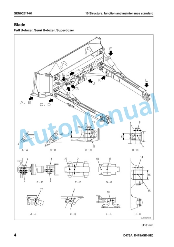 Alternative view of Komatsu D475A-5E0, D475ASD-5E0 Bull Dozer Shop Manual SEN00203-22