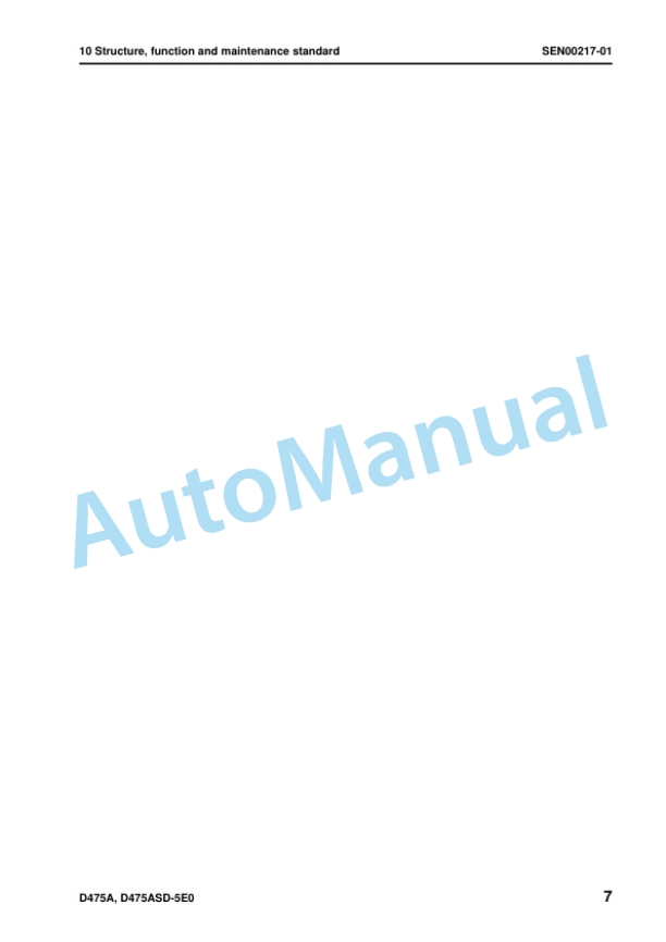 Alternative view of Komatsu D475A-5E0, D475ASD-5E0 Bull Dozer Shop Manual SEN00203-23