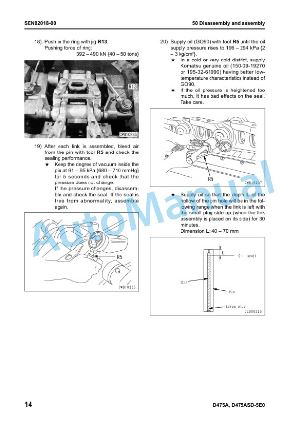 Komatsu D475A-5E0, D475ASD-5E0 Galeo Bull Dozer Shop Manual SEN00203-02 5 Komatsu D475A-5E0, D475ASD-5E0 Galeo Bull Dozer Shop Manual SEN00203-02-5