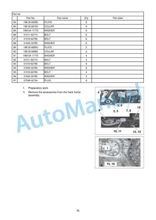 Alternative view of Komatsu D475A-8 Bull Dozer Field Assembly Instruction GEN00196-06