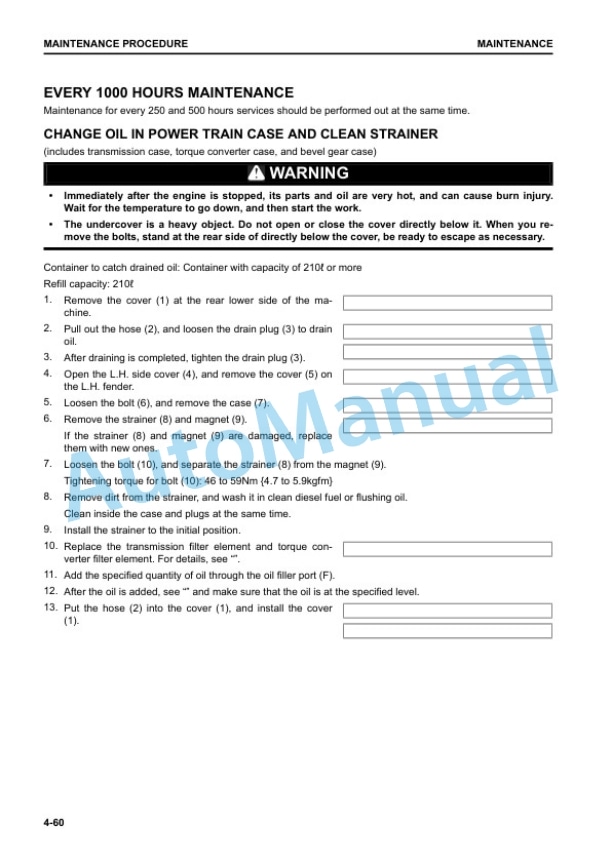 Komatsu D475A-8E0 Bull Dozer Operation and Maintenance Manual EENAM03951 5 Komatsu D475A-8E0 Bull Dozer Operation and Maintenance Manual EENAM03951 - Image 5