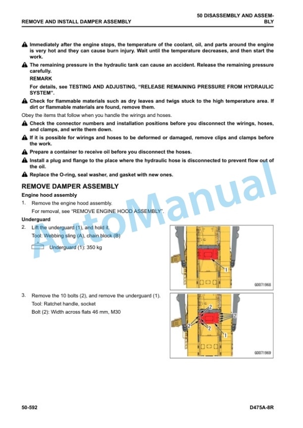 Komatsu D475A-8R Bull Dozer Shop Manual SEN06892-03 5 Komatsu D475A-8R Bull Dozer Shop Manual SEN06892-03 - Image 5