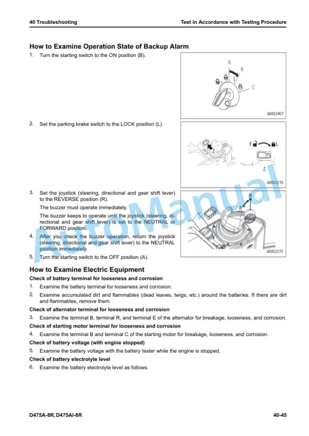 Alternative view of Komatsu D475A-8R, D475Ai-8R Bull Dozer Shop Manual SEN06988-00