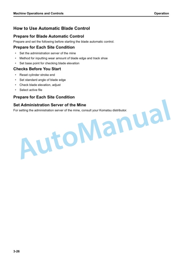 Alternative view of Komatsu D475Ai-8, D475Ai-8E0, D475Ai-8R Bull Dozer Operation and Maintenance Manual TEN01126-00