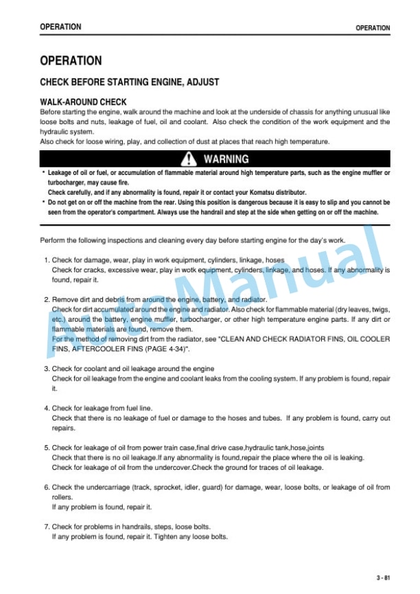 Komatsu D475ASD-5E0 Bull Dozer Operation and Maintenance Manual PEN00415-00 3 Komatsu D475ASD-5E0 Bull Dozer Operation and Maintenance Manual PEN00415-00 - Image 3