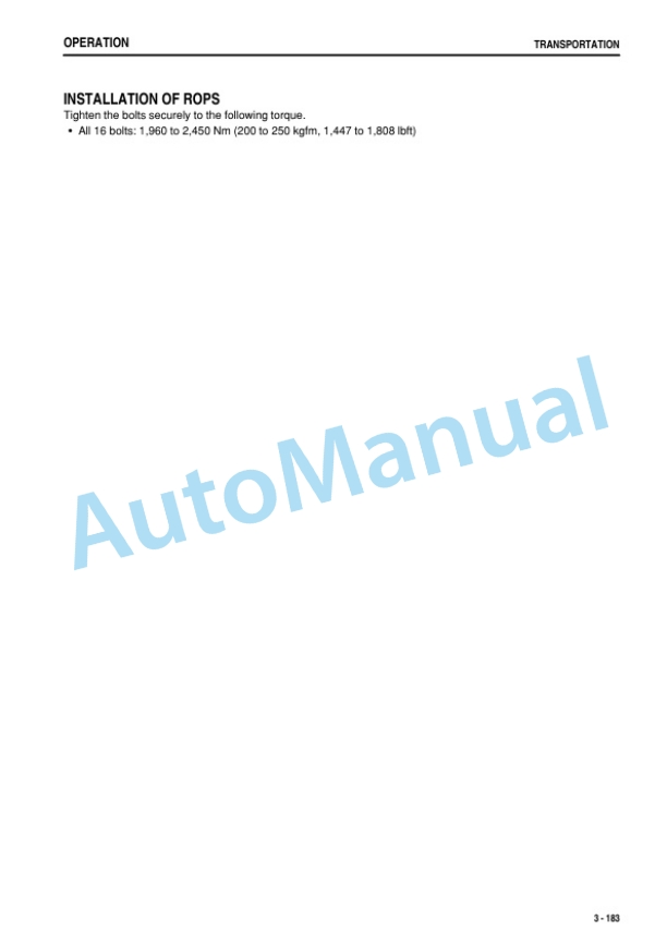 Komatsu D475ASD-5E0 Bull Dozer Operation and Maintenance Manual PEN01272-05 4 Komatsu D475ASD-5E0 Bull Dozer Operation and Maintenance Manual PEN01272-05-4