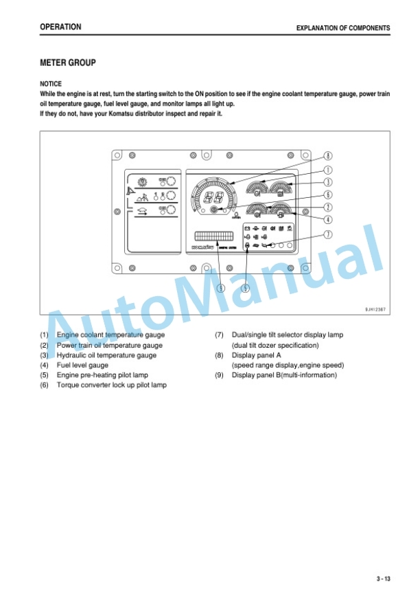 Alternative view of Komatsu D475ASD-5E0 Bull Dozer Operation and Maintenance Manual TEN00136-05