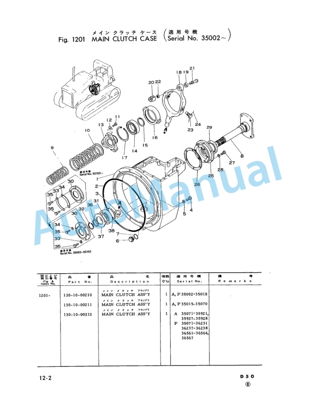 Komatsu D50A-15, D50P-15, D50PL-15 Bulldozer Parts Manual D50AP15PE16 3 Komatsu D50A-15, D50P-15, D50PL-15 Bulldozer Parts Manual D50AP15PE16-3