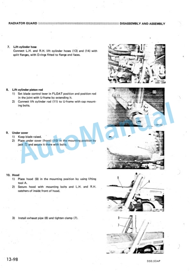 Alternative view of Komatsu D50A-16, D50P-16, D50PL-16, D53A-16, D53P-16 Bull Dozer Shop Manual SEBM130C002
