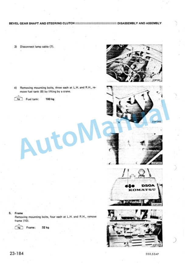 Komatsu D50A-16, D50P-16, D50PL-16, D53A-16, D53P-16 Bull Dozer Shop Manual SEBM130C002 4 Komatsu D50A-16, D50P-16, D50PL-16, D53A-16, D53P-16 Bull Dozer Shop Manual SEBM130C002 - Image 4