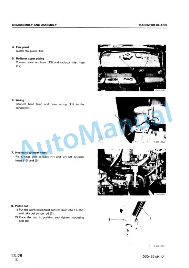 Alternative view of Komatsu D50A-17, D50P-17, D53A-17, D53P-17 Bull Dozer Shop Manual SEBM01301707