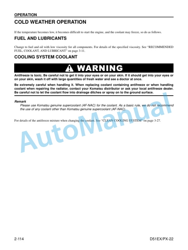 Komatsu D51EX-22, D51PX-22 Bull Dozer Operation and Maintenance Manual CEAM002501 4 Komatsu D51EX-22, D51PX-22 Bull Dozer Operation and Maintenance Manual CEAM002501 - Image 4