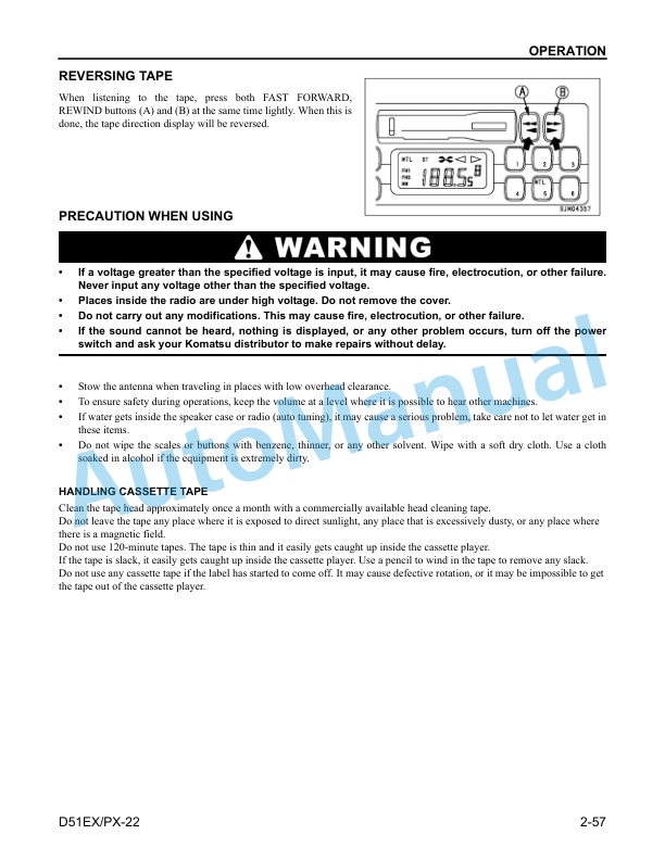 Komatsu D51EX-22, D51PX-22 Bull Dozer Operation and Maintenance Manual CEAM018702 3 Komatsu D51EX-22, D51PX-22 Bull Dozer Operation and Maintenance Manual CEAM018702 - Image 3