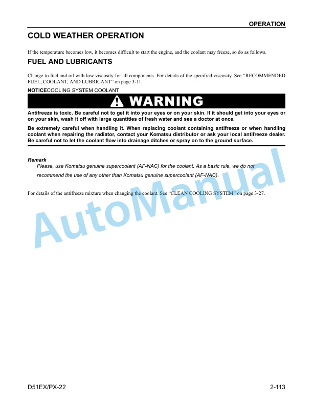 Komatsu D51EX-22, D51PX-22 Bull Dozer Operation and Maintenance Manual CEAM018702 4 Komatsu D51EX-22, D51PX-22 Bull Dozer Operation and Maintenance Manual CEAM018702 - Image 4