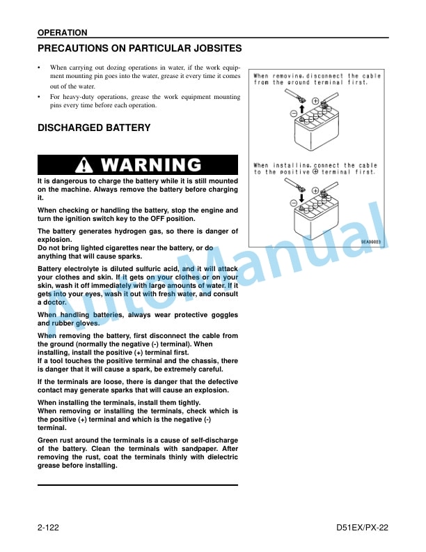 Komatsu D51EX-22, D51PX-22 Crawler Dozer Operation and Maintenance Manual CEAM018708 4 Komatsu D51EX-22, D51PX-22 Crawler Dozer Operation and Maintenance Manual CEAM018708 - Image 4