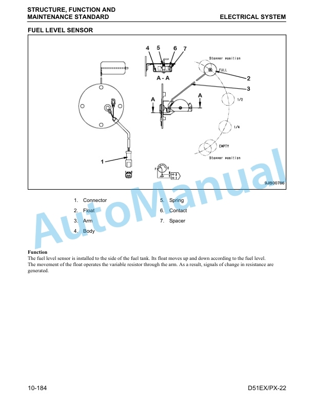 Alternative view of Komatsu D51EX-22, D51PX-22 Crawler Dozer Shop Manual CEBM019102