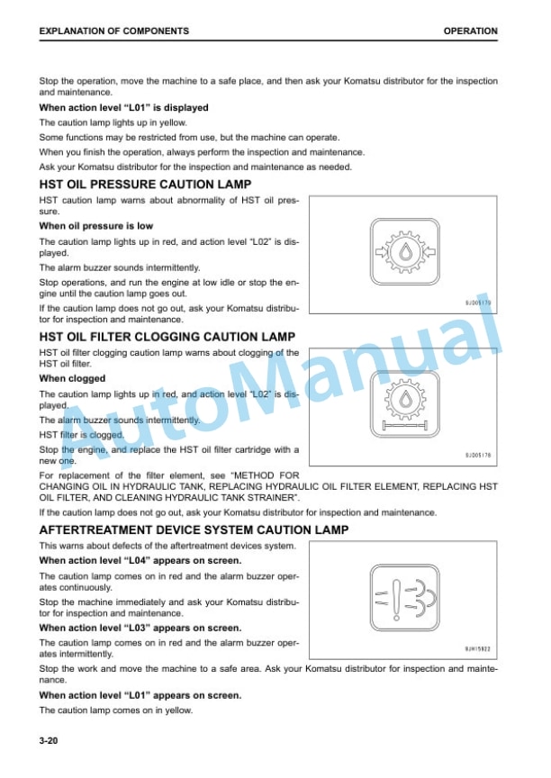 Alternative view of Komatsu D51EX-24, D51PX-24 Bull Dozer Operation and Maintenance Manual EENAM03560
