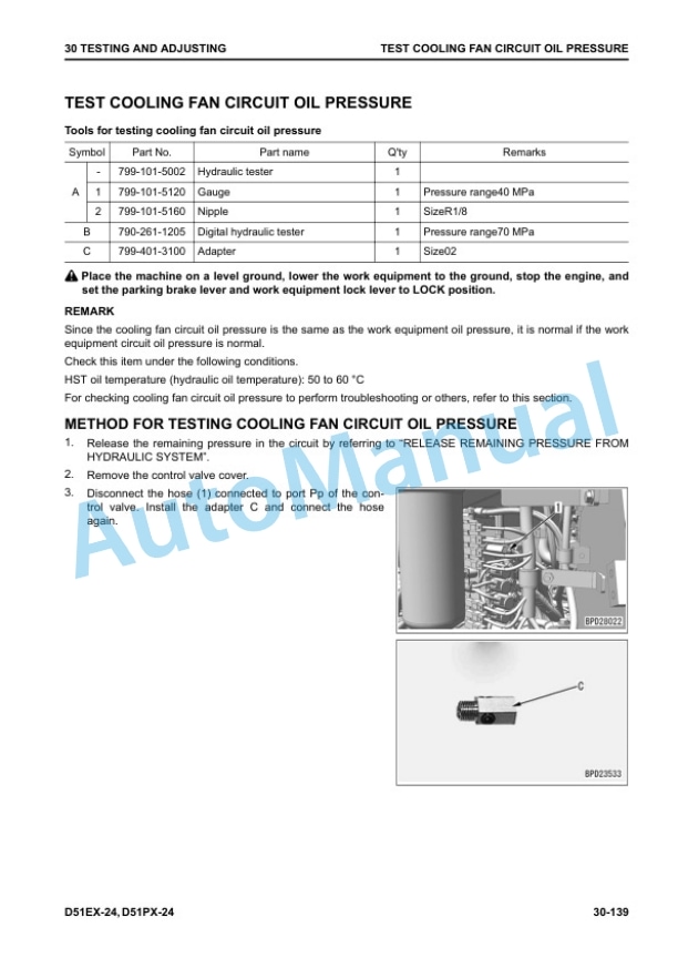 Alternative view of Komatsu D51EX-24, D51PX-24 Bull Dozer Shop Manual SEN06617-12