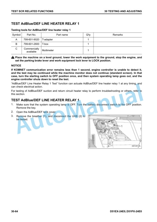 Alternative view of Komatsu D51EX-24E0, D51PX-24E0 Bulldozer Shop Manual SEN06886-02