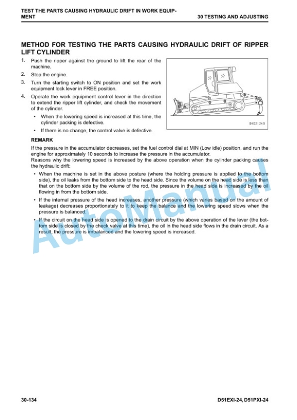 Alternative view of Komatsu D51EXi-24, D51PXi-24 Bull Dozer Shop Manual SEN06621-02