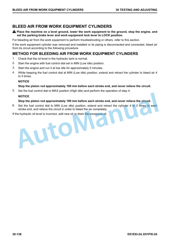 Alternative view of Komatsu D51EXi-24, D51PXi-24 Crawler Dozer Shop Manual KEBM662102