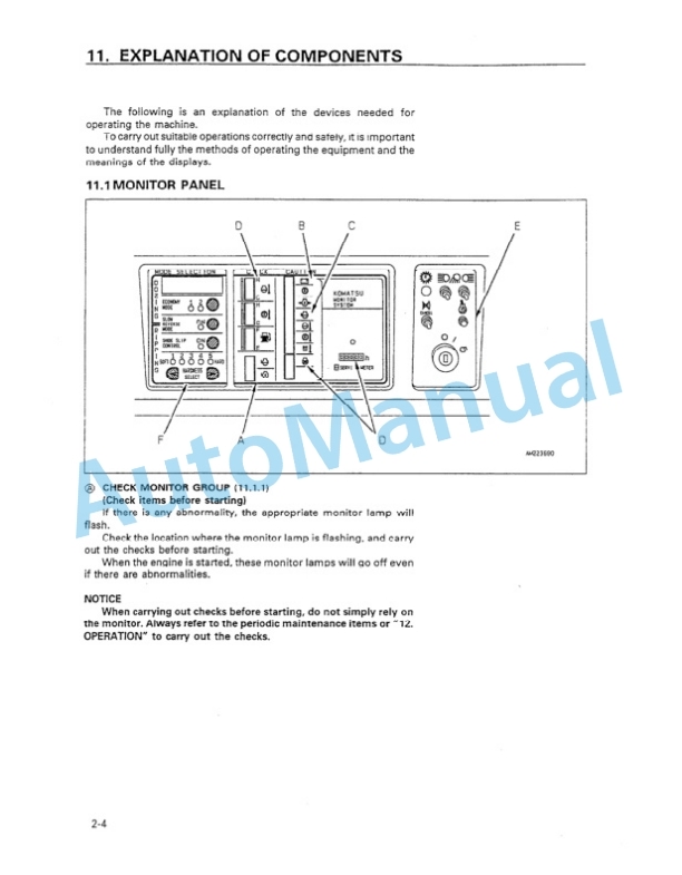 Alternative view of Komatsu D575A-2 Bull Dozer Operation and Maintenance Manual SEAM021800