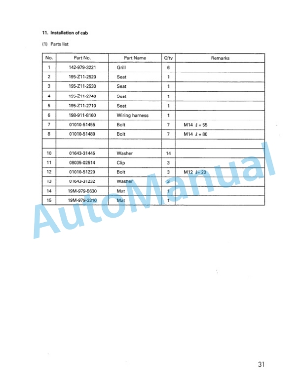 Komatsu D575A-2 Super Dozer Field Assembly Manual SEAW000500 4 Komatsu D575A-2 Super Dozer Field Assembly Manual SEAW000500 - Image 4