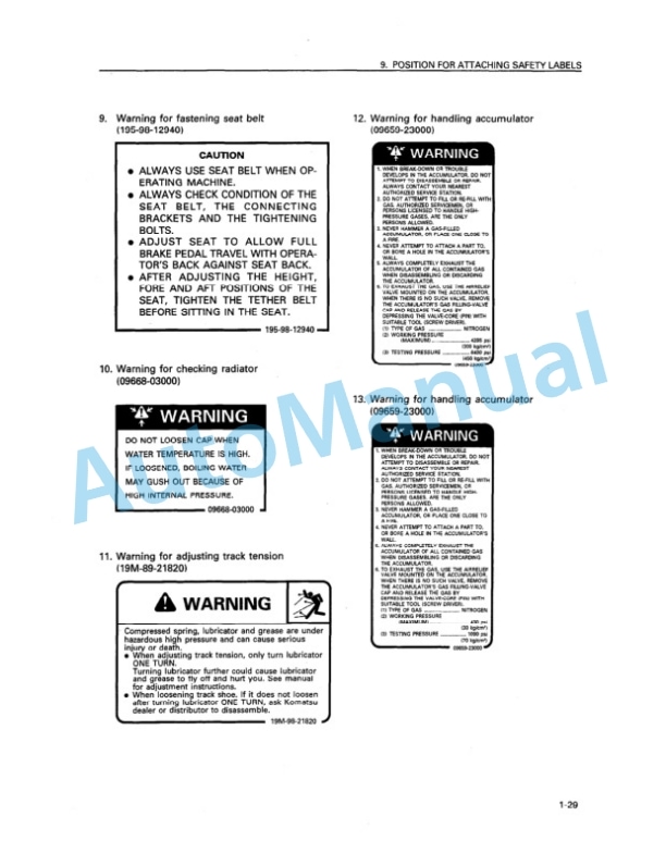 Alternative view of Komatsu D575A-2 Super Dozer Operation and Maintenance Manual SEAM007901