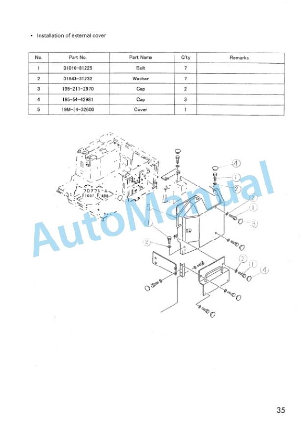 Komatsu D575A-3 Super Dozer Field Assembly Instruction SEAW002700 3 Komatsu D575A-3 Super Dozer Field Assembly Instruction SEAW002700 - Image 3