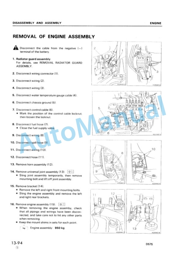 Alternative view of Komatsu D57S-1 Dozer Shovel Shop Manual SEBM0135A05